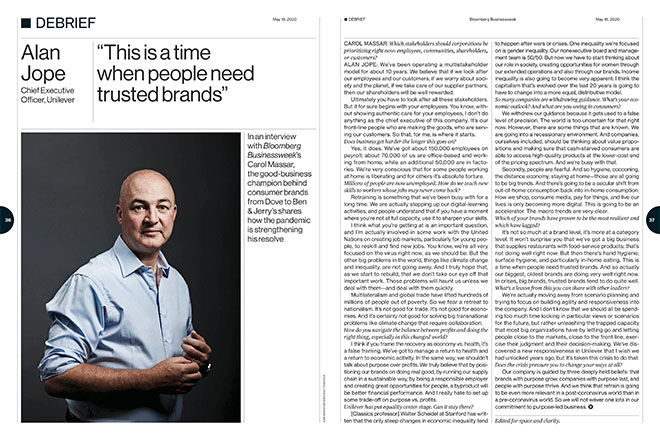 Exclusive Interview on Bloomberg Business Week Asia (Sample)